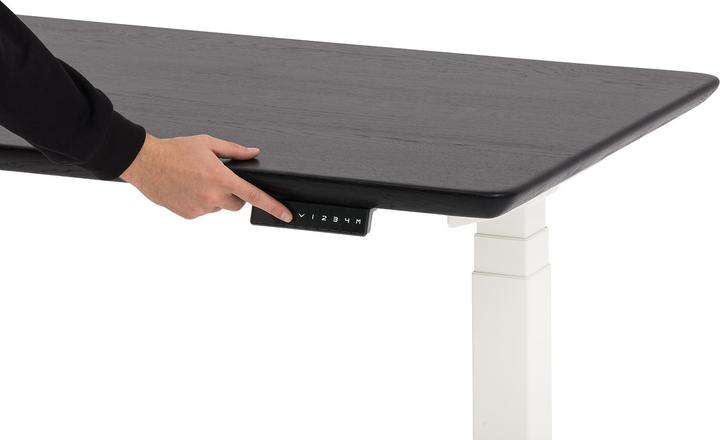 Produktbild Oakywood Standing Desk Holztisch mit Höhenverstellung - aus Massivholz - Schwarz / 120x60 / Weiss - (120 x 60 cm)
