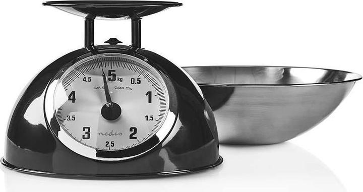 Produktbild Nedis Küchenwaage - Retro Haushalt - 5 kg Wiegekapazität - Abnehmbare Edelstahlschüssel - 25 g Wie