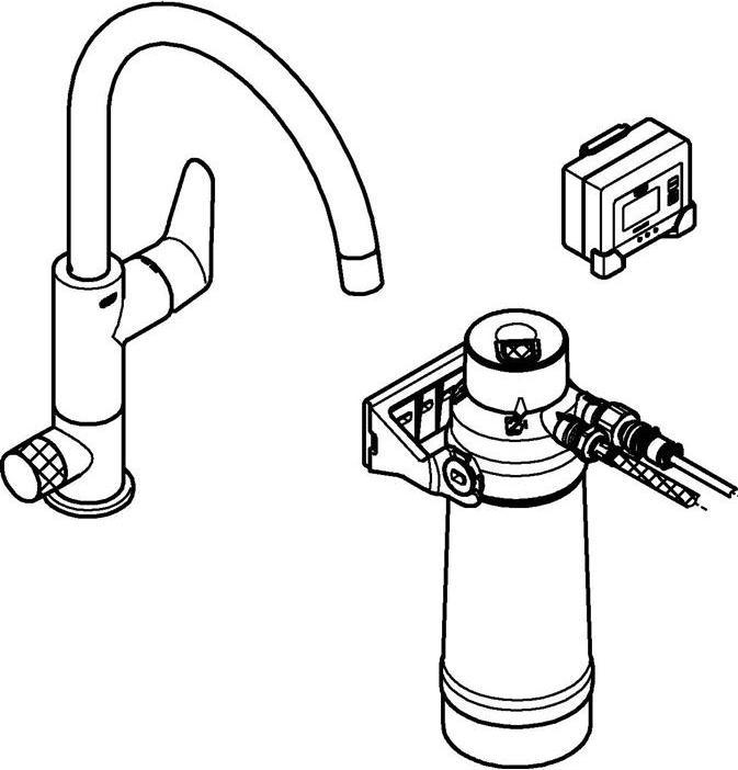 Image du produit Grohe Robinet de cuisine avec fonction filtre Blue chromé brillant 30385000