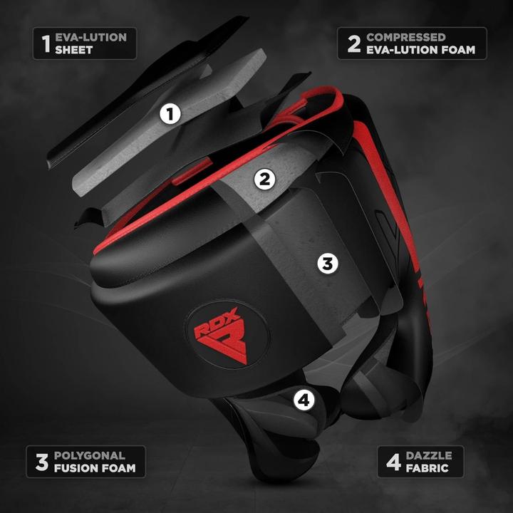Actual product image Rdx Head Guard F6 Matte Red-L (L)