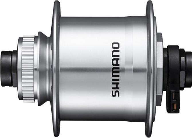 Actual product image Shimano Hub dynamo DH-UR705 100 mm centre lock 32 holes 6V/3.0W 12 mm silver (Disc brake Center lock)