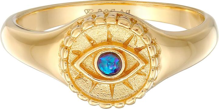 Produktbild Elli Ring Siegelring Evil Eye Blue synthetischer Opal 925 Silber (56, 925 Silber)