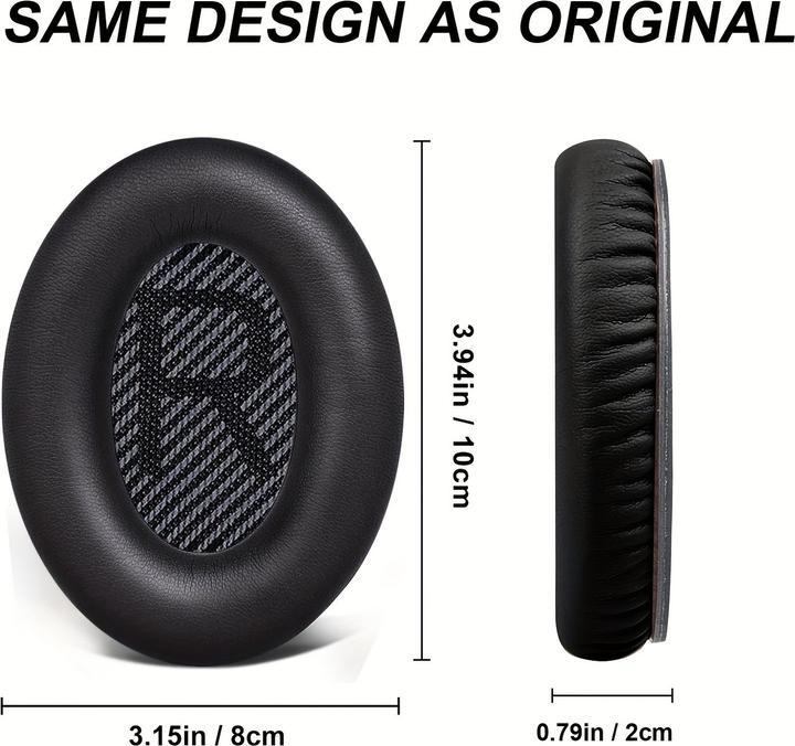 Actual product image PhoneLook Ersatz-Ohrpolster für Bose QuietComfort QC2/QC15/QC25/QC35/QC45/SoundLink/SoundTrue (SoundLink, SoundTrue)