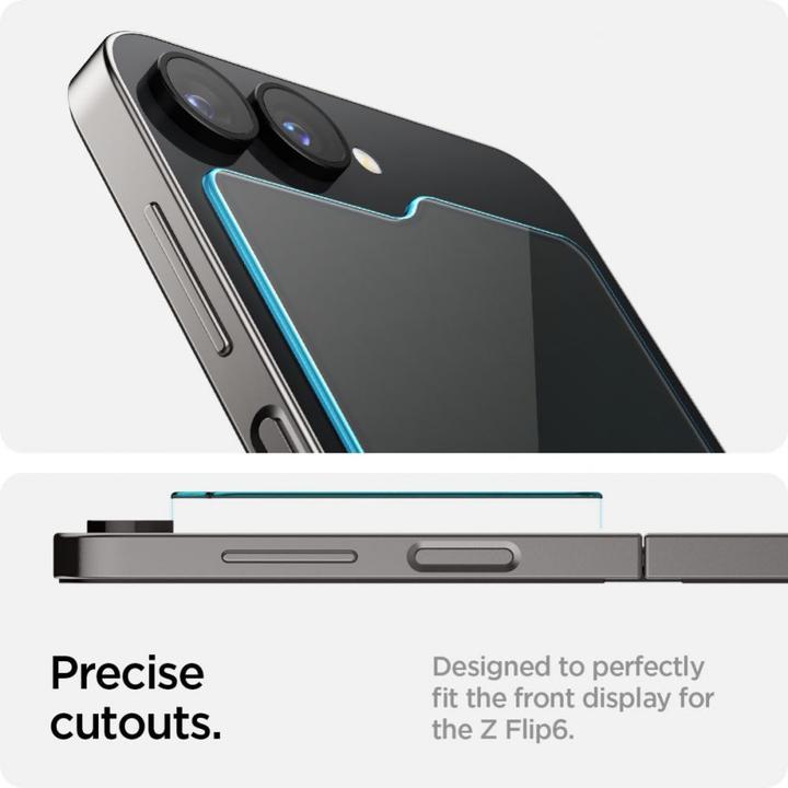 Image du produit Spigen EZ Fit Protecteur d'écran en verre trempé Clear Samsung Galaxy Z Flip 6 2-Pack (2 pièce(s), Samsung Galaxy Z Flip6)