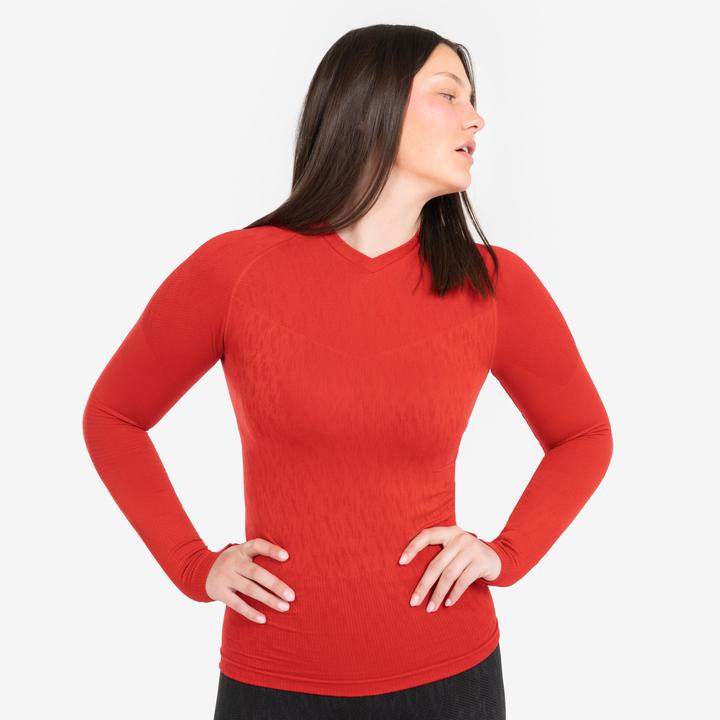 Image du produit Kipsta Maillot de football à manches longues homme/femme - Keepdry rouge (L)
