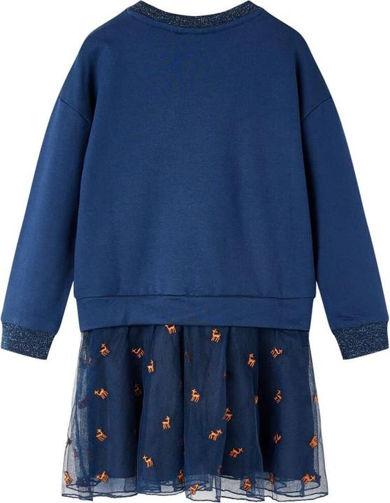 Image du produit VidaXL Robe à manches longues pour enfants Bleu marine 140,Matériau : 95 (140)