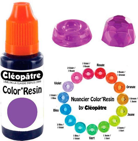 Actual product image Cléopâtre COLOR'RESIN, transp. resin paint 15 ml (Violet, 15 ml)