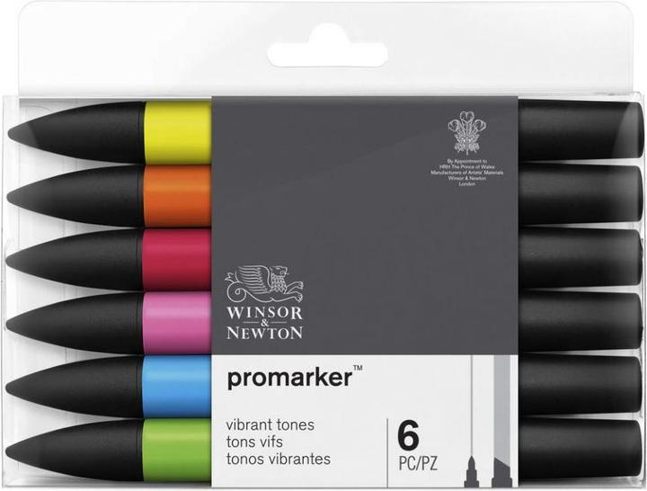 Immagine prodotto Winsor & Newton 0290110 ProMarker, Marcatore professionale per layout - 2 punte, fine e larga per Zeic (Nero, 2 mm, 6 x)
