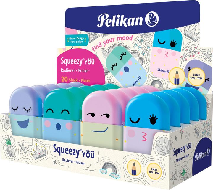 Produktbild Pelikan Squeezy You Radierer 20 St. im Display sortiert