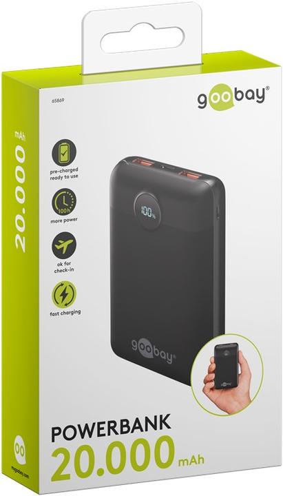 Immagine prodotto Goobay Powerbank compatto da 20.000 mAh (20 mAh, 22.50 W, 77 Wh)