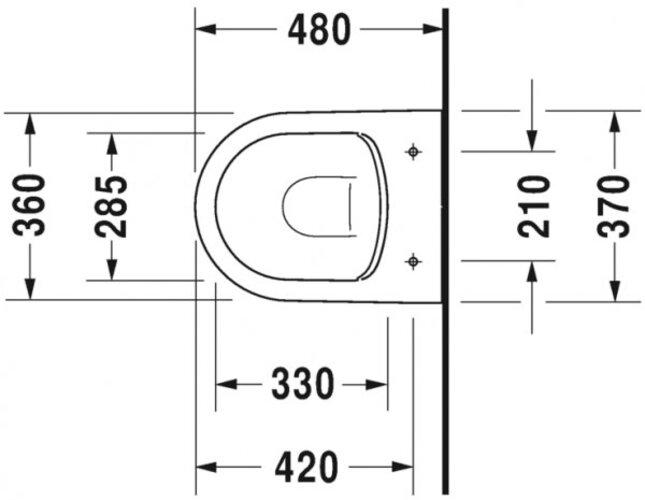 Image du produit Duravit WWC ME by Starck COMPACT RIMLESS profond, 370x480mm blanc