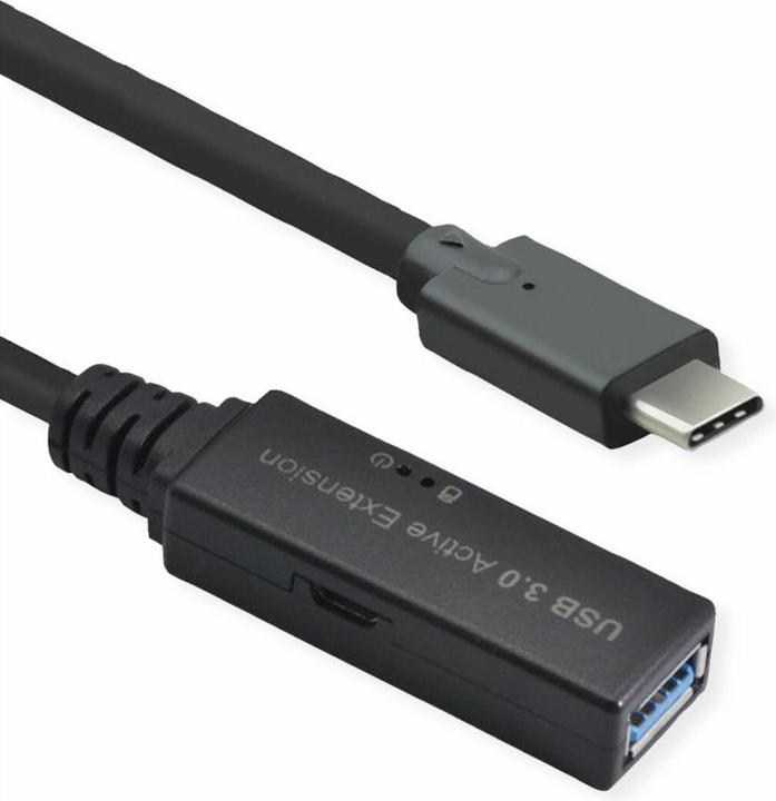 Produktbild Roline Ultralanges USB3.2 Gen1 Verlängerungskabel C-A ST/BU 20 m - Kabel - Digital/Date (20 m, USB 3.2 Gen 1)