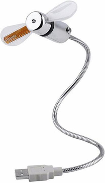 Actual product image PhoneLook Flexible fan with USB-A connection Cooling fan with integrated LED clock