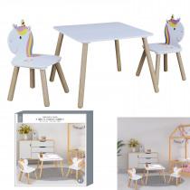 Actual product image Home Deco Kids table and 2 chairs unicorn lily (Child seating group)