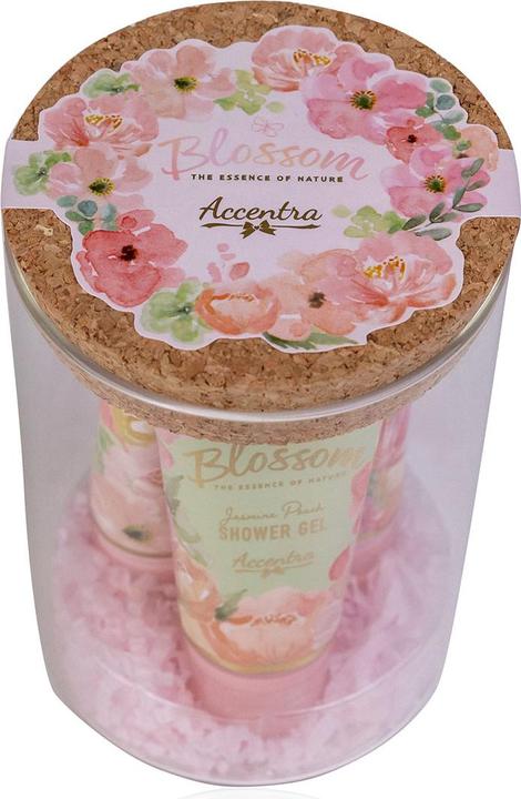 Immagine prodotto Accentra Badeset BLOSSOM in Glas mit Korkdeckel (Set per la cura dei capelli)