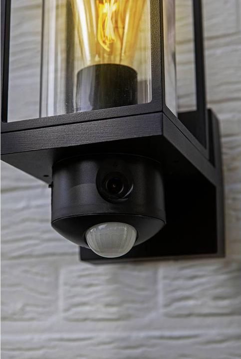 Produktbild Lutec Flair Kameraleuchte E27 dimmbar IP44 Schwarz (E27, IP44)