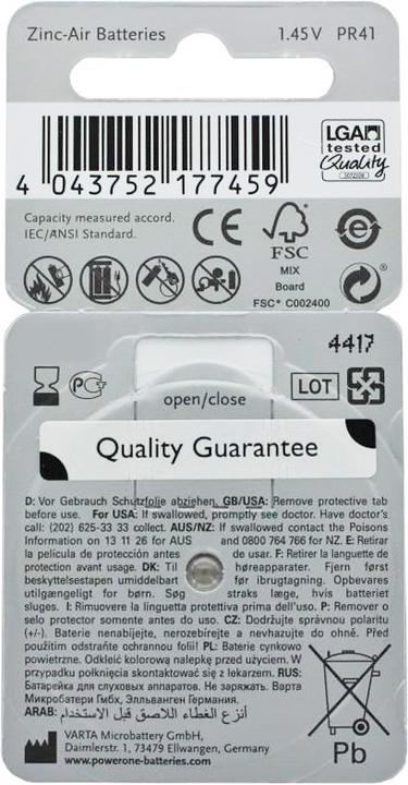 Image du produit Rayovac 60 pièces Pile pour appareil auditif Varta HA312, PR41, 4607, 5000252003205 (60 pcs, 180 mAh)