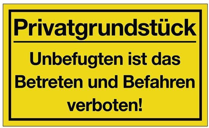 HP Autozubehör Panneau de signalisation Terrain privé L400xl250 mm jaune noir plastique