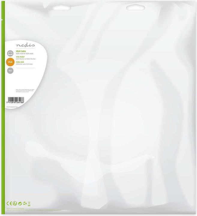 Produktbild Nedis Videokabel, VGA-Stecker - VGA-Stecker, 1024 x 768, 20m (0.20 m, VGA)