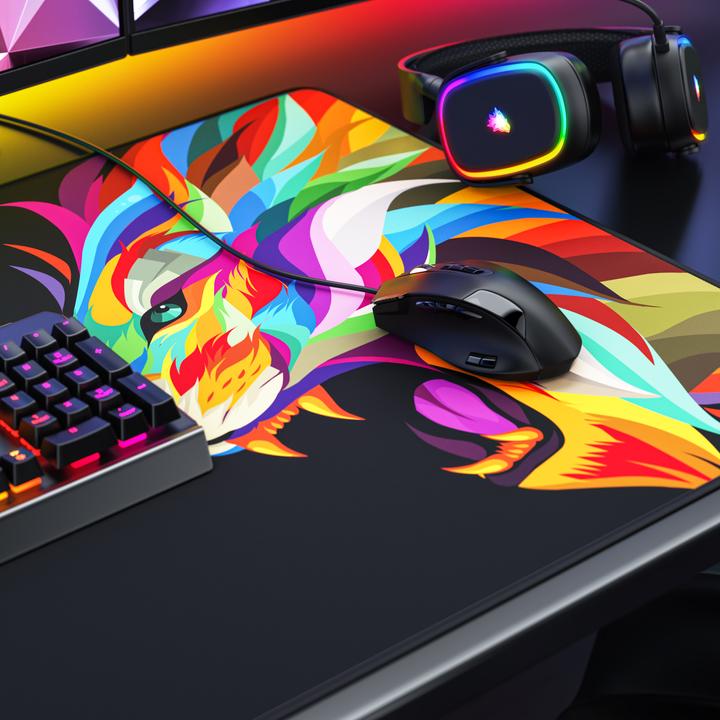 Image du produit Titanwolf Tapis de souris de jeu, Tapis de souris XXXL Speed 1200 x 600 mm, Vitesse & Précision, Colour Lion 2 (XXL)