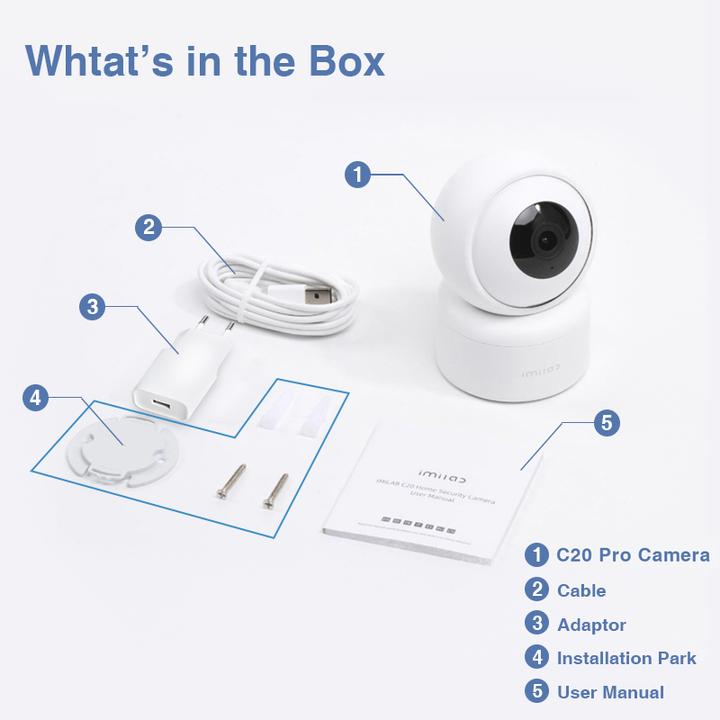 Productafbeelding Xiaomi IMILAB Camera C20 Pro Beveiligingscamera 360 2K Wit EU CMSXJ56B (2304 x 1296 Pixels)