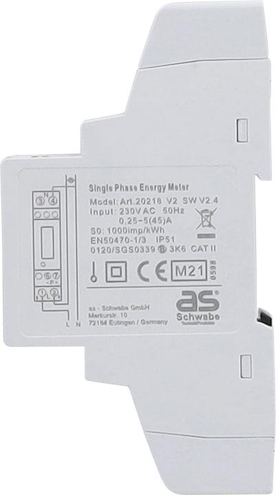 Actual product image As - Schwabe DIN rail electricity meter Rail-mounted device