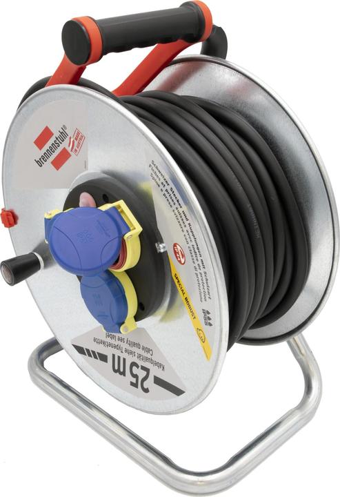 Produktbild Brennenstuhl Kabeltrommel Garant SK für Ausseneinsatz, CH Stecksystem IP55, 3x T23 Steckdosen, T23 Stecker, Ka (25 m, 2.50 mm²)