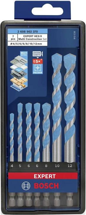 Produktbild Bosch Professional Zubehör EXPERT HEX-9 Multi Construction Bohrer-Set, 4/5/6/8/10/12 mm, 7-tlg. (8.0 Millimeter, 10.00 Millimeter, 5.0 Millimeter, 12.0 Millimeter, 6.0 Millimeter, 4.0 Millimeter)
