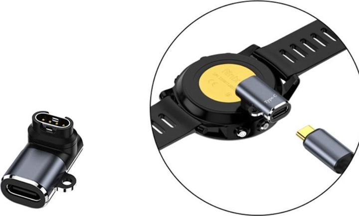 Produktbild Deltalabs Garmin Smart Watch Ladeanschluss Adapter Konverter mit USB C Anschluss