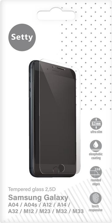 Setty vetro temperato 2,5 D per Samsung Galaxy A04 / A04s / A12 / A14 4G / A14 5G / A32 (Oppo A12, Samsung Galaxy A04, Samsung Galaxy A14, Samsung Galaxy A14 5G, Samsung Galaxy A04S, Samsung Galaxy A32)