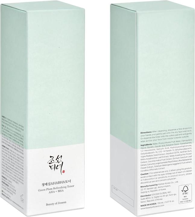 Actual product image Beauty of Joseon Green Plum Refreshing Toner (Tonic water, 150 ml)