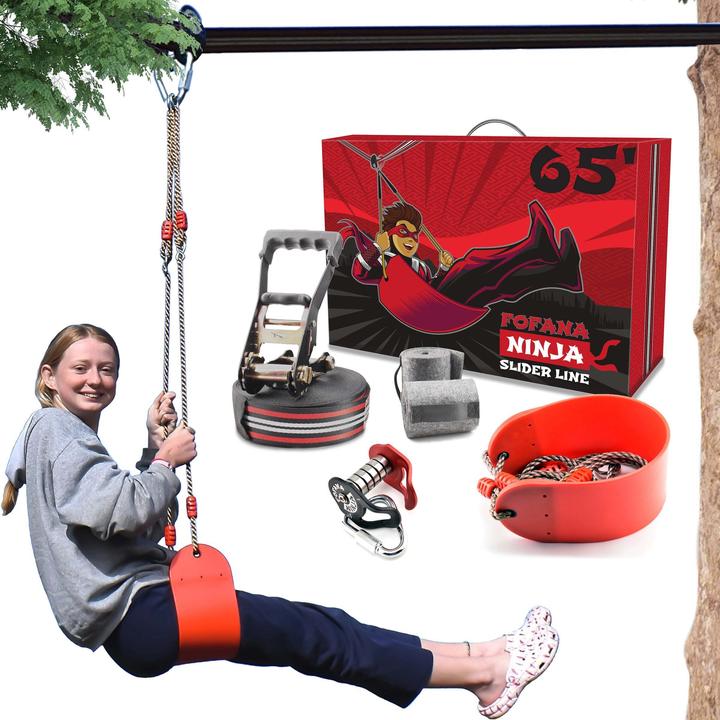 Actual product image Fofana Ninja Slider Zipline Pulley Kit, 20 m (20 m)