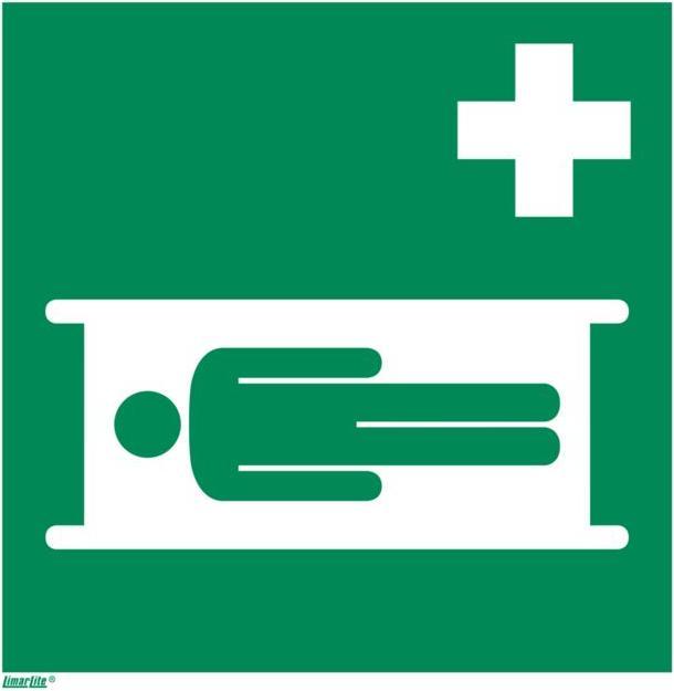 Energie-Label Rettungszeichen Krankentrage