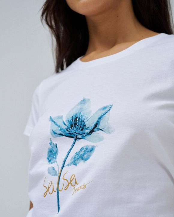 Actual product image Salsa Jeans T-Shirt Graphic Flower Print T-Shirt (S)