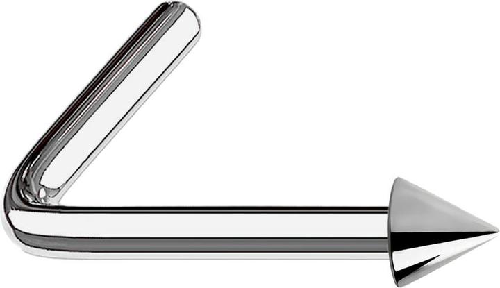 Image du produit Star Piercing Clous de nez coudés argent avec cône (Titane G23, sans laiton)