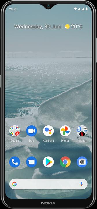 Actual product image Nokia G20 (64 GB, Glacier, 6.51", Dual SIM + SD, 48 Mpx, 4G)