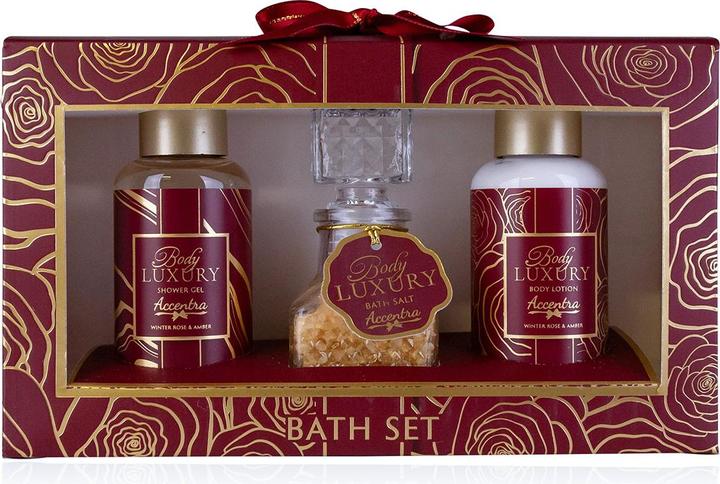 Immagine prodotto Accentra Set da bagno BODY LUXURY in confezione regalo, fragranza: Winter Rose & Amber (Set per la cura dei capelli)