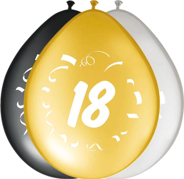 Immagine prodotto Folat Palloncini festa 18 anni eleganti 30 cm - 8 pezzi (8 x)