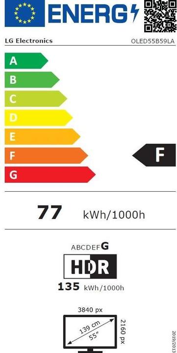 Energie-Label LG OLED55B59LA (55", B5, OLED, 4K, 2025)