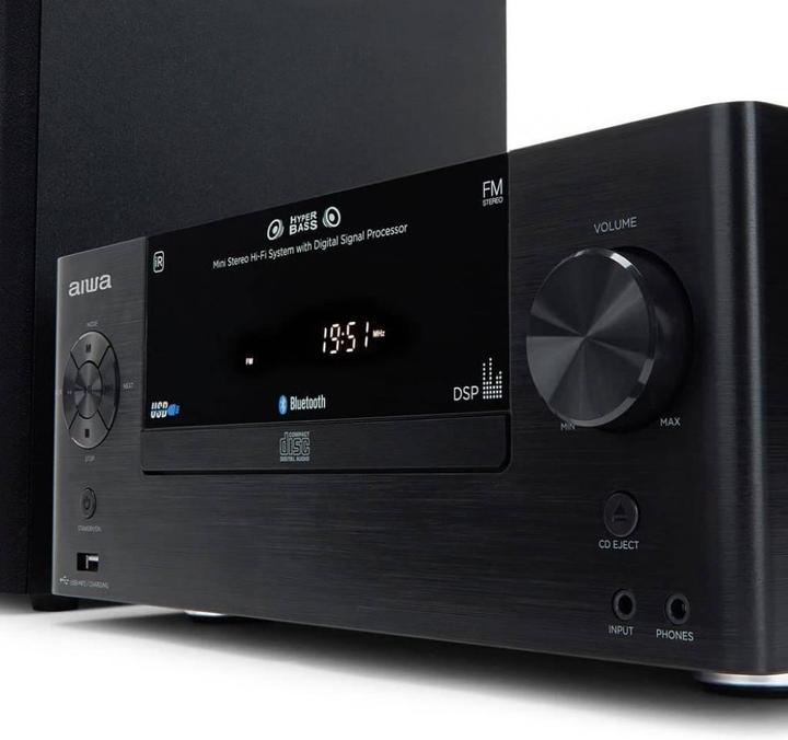 Actual product image Aiwa MSBTU-500 Stereo System Bluetooth®, AUX, CD, USB, FM, 50W Black (Bluetooth, CD player, 1x 50 W)