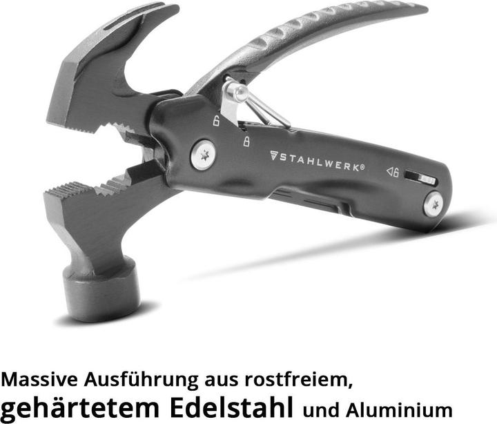Immagine prodotto Stahlwerk Multitool 12 strumenti Coltello tascabile Strumento multifunzione Torcia elettrica (12 Funzioni)