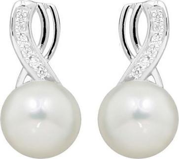 Produktbild Silver Cat Delicate earrings with pearl and zircons SC398