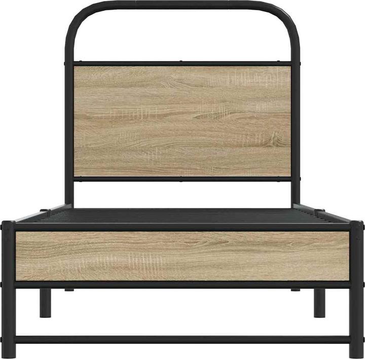 Actual product image VidaXL Bed frame without mattress 90x200 cm smoked oak wood-based material (90 x 200 cm)