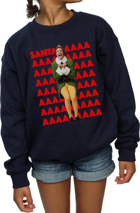 Actual product image Elf Girls Buddy Santa Scream Sweatshirt (116)