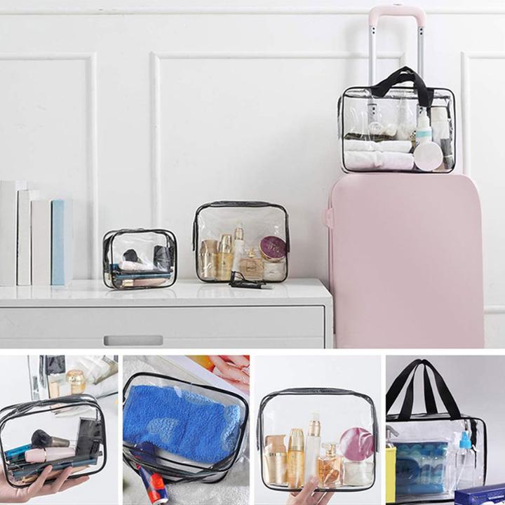 Image du produit Noya Kosmetik Make-Up Tasche (3er Set) – Transparenter Reise-Organizer mit Reissverschluss (1 l)