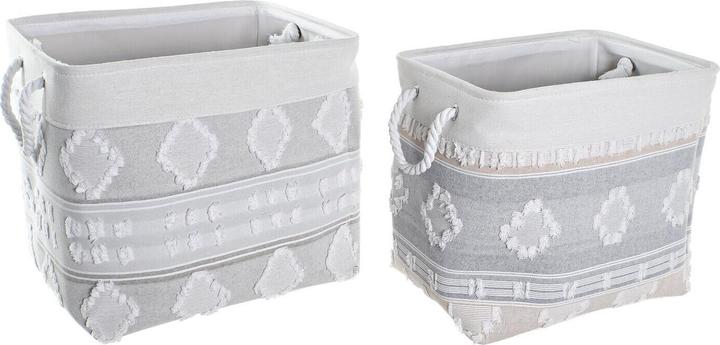 Produktbild DKD Home Decor Korb-Set Grau Baumwolle (45 x 35 x 40 cm) (2 Stücke) (2 x, 45 x 35 x 40 cm)