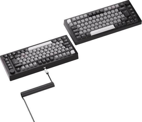 Actual product image Akko MonsGeek M1 V5 VIA Black & Silver Keyboard ISO-DE/UK/Nordic layout Rosewood Switch (DE, Cable, Wireless)