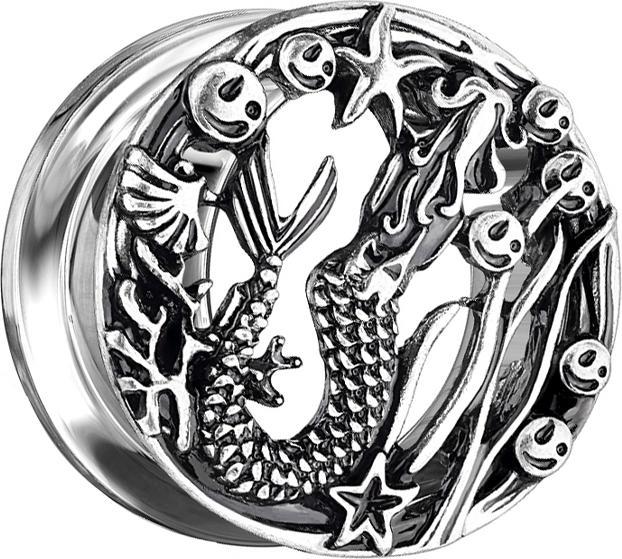 Produktbild Star Piercing Flesh Tunnel altsilber Wassermann (Messing, Chirurgenstahl 316L)