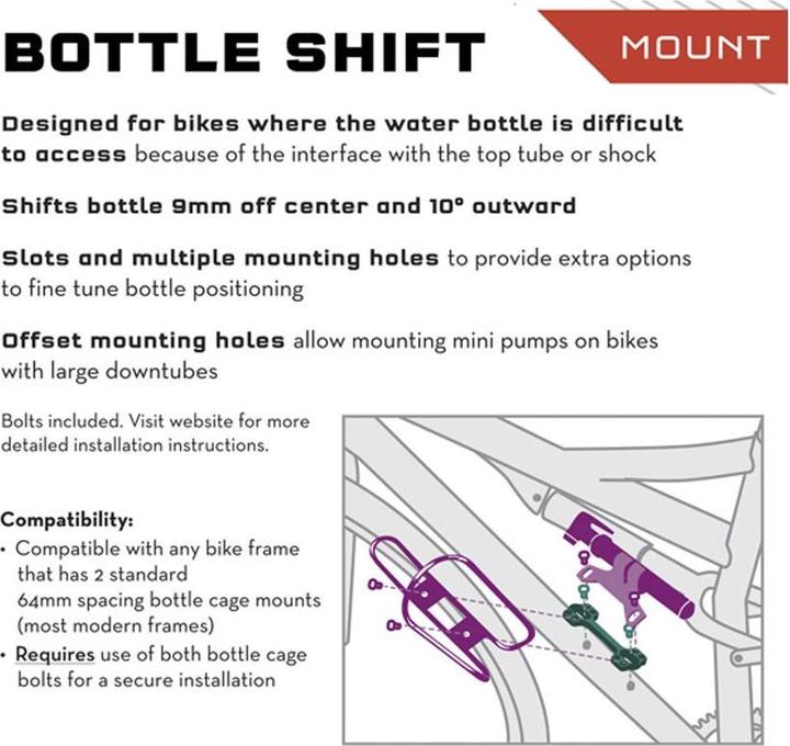 Image du produit Wolf Tooth B-RAD Bottle Shift Support pour porte-bidon