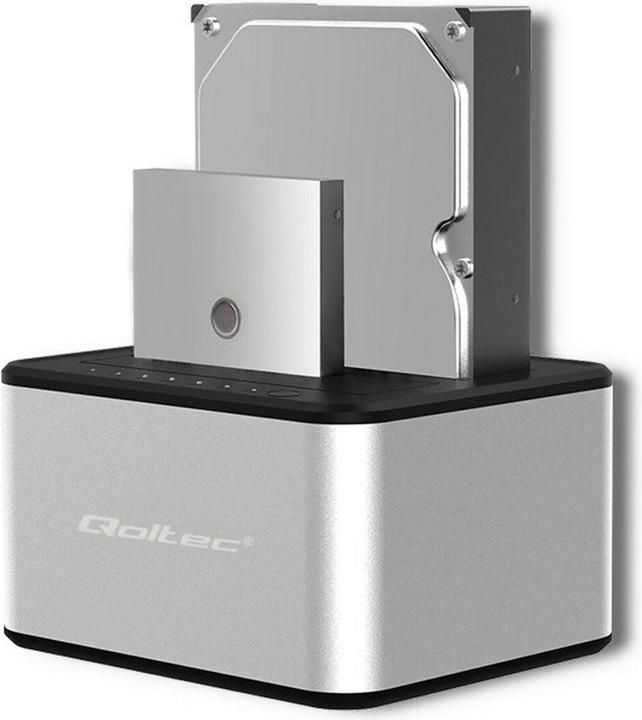 Produktbild Qoltec 50316 2x HDD/SSD docking station 2.5/3.5inch SATA USB 3.0 Cloning